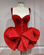 Red Sleeveless Homecoming Dress Sequined Mini Evening Gown,