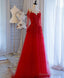 Red Tulle Lace Off Shoulder Long Prom Dress Red Lace Evening Dress