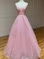 Red Tulle Sequins Spaghetti Straps Crossed Back Prom Dress
