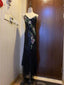 Retro Black Mermaid Deep V Halter Sequined Long Prom Dress Evening Dress