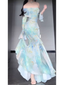 Retro Mermaid Off The Shoulder Floral Long Sleeves Party Dress Birthday Outfits