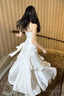 Retro Mermaid Spaghetti Straps Long Length White Evening Dress Prom Dresses