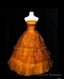 Retro Orange A-Line Strapless Tulle Sequin Long Prom Dress Gorgeous Wedding Dress