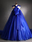 Royal Blue Organza Pleats Halter Pleats Quinceanera Dress