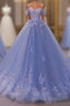 Princess Quinceanera Dress Off The Shoulder Applique Sweet 16 Party Prom Gowns