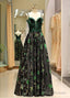 Satin Spaghetti Straps Fleece & Embroidery Evening Dress
