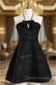 Sexy A Line Halter Black Holiday Dress Travel Vacation Dress Short Birthday Dress