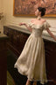 Sexy A Line Off The Shoulder Short Sleeves Floral Prom Dresses Birthday Outfits Evening Gown