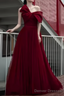 Sexy A line Party Dresses Strapless Red Prom Dresses