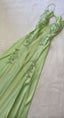 Sexy A Line Sage Green Satin Prom Dress 21Th Birthday Outfit