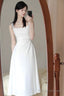 Sexy A Line Square Neckline White Holiday Dresses Night Dress Birthday Outfits