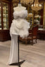 Sexy A Line Strapless White Feathers 18Th Birthday Outfits