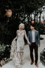 Sexy Mermaid Prom Dress Boho Lace Long Sleeves Spring Wedding Dress
