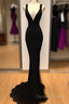 Sexy Mermaid Sequin Long Black Lace Prom Dress Formal Dress