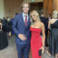 Sexy Mermaid Strapless Red Long Prom Dress
