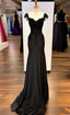 Sexy Mermaid Straps Chiffon Black Lace Evening Dress Prom Dress