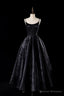 Sexy Satin Spaghetti Strap Black Wedding Gown A Line Party Evening Dress Formal Prom Dress