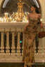 Sexy Sheath Spaghetti Straps Champagne Floral Prom Dresses Birthday Outfits Evening Gown