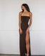Sexy Sheath Straps Floor Length Brown Prom Dress