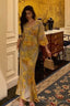Sexy Sheath V Neckline Floral Yellow Slit Prom Dresses Birthday Outfits Evening Gown