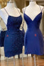 Sexy Straps Sheath Short Homecoming Dress Lace Backless