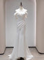 Sexy White Mermaid Off the Shoulder Pleats Wedding Dress