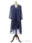 Sheath Chiffon Navy Blue Mother Of The Bride Dresses With Jacket