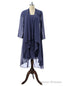 Sheath Chiffon Navy Blue Mother Of The Bride Dresses With Jacket