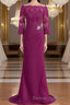 Sheath/Column Off-the-Shoulder Sweep Train Mother of the Bride Dress With Appliques Lace