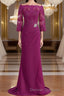Sheath/Column Off-the-Shoulder Sweep Train Mother of the Bride Dress With Appliques Lace