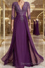 Sheath/Column Scoop Floor-Length Chiffon Mother of the Bride Dress With Lace