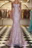 Shiny Sequins Mermaid Pink Long Prom Dress, Sweetheart Neck Pink Formal Dress, Mermaid Pink Evening Dress