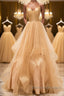 Shiny V Neck Backless Golden Long Prom Dress, Backless Golden Formal Dress, Golden Evening Dress