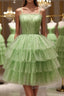 Short Green Prom Dress, Short Green Graduation Homecoming Dress