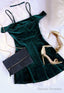Short Homecoming Dress, Hunter Green Homecoming Dress