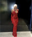 Simple Mermaid Red Sequin Prom Dress 22Th Birthday Outfit
