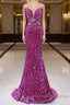 Simple Mermaid Sequin Long Prom Dress, Sequin Long Evening Dress