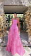 Simple Pink Prom Dress, Modest A-Line Evening Dress