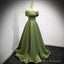 Simple Sage Green Satin Prom Dresses Sexy Evening Dress