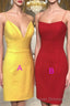 Simple Sheath Yellow Mini Homecoming Dress