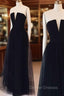 Simple Tulle Black Long Prom Dress, Black Formal Dress