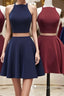 Simple two pieces short prom Dress, homecoming Dress