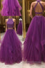 Simple two pieces tulle long prom Dress, tulle evening Dress