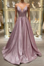 Simple v neck long prom Dress, v neck long formal evening Dress