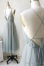 Simple V Neck Tulle Short A Line Prom Dress Evening Dress