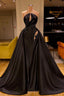 Sleeveless Black Evening Gowns Charming Mermaid Sweep Train