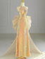 Sparkle A Line Scoop Neckline Sequin Pink Long Prom Dress