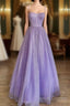 Sparkly Corset Prom Dress Long Sweetheart Spaghetti Straps