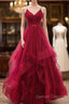 Sparkly Prom Dress V Neckline, Long Homecoming Dress, Formal Dress