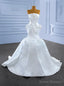 Special White Mermaid Satin Strapless Wedding Dress